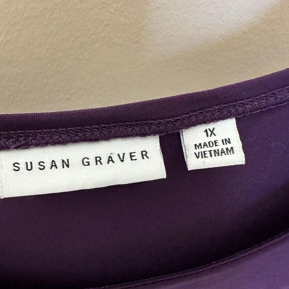 Susan Graver Tank Top Women's Size XL Purple Pullover Stretch Career Casual - Picture 2 of 6